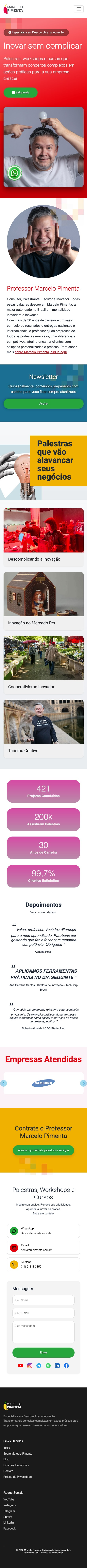 Professor Pimenta — mobile