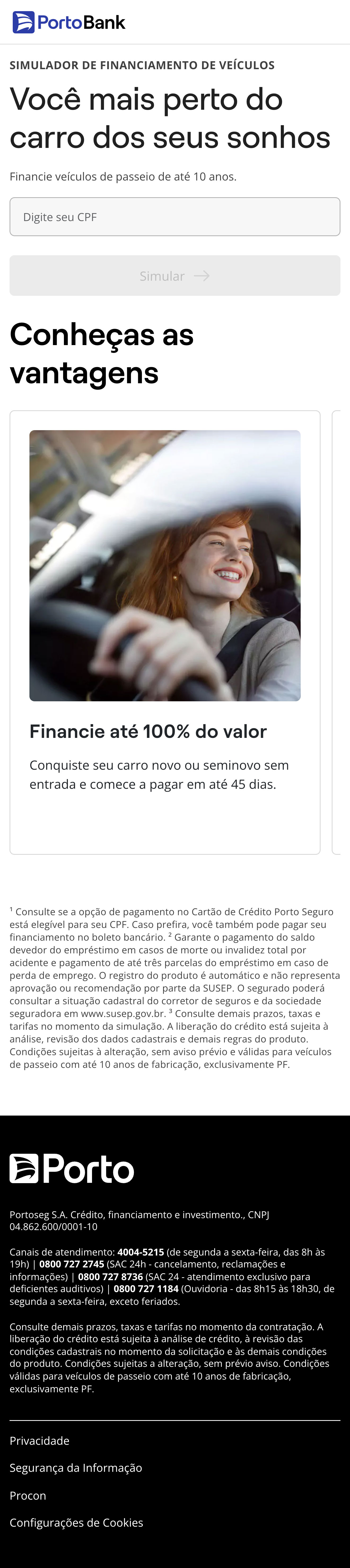 Financeira Porto Bank — mobile