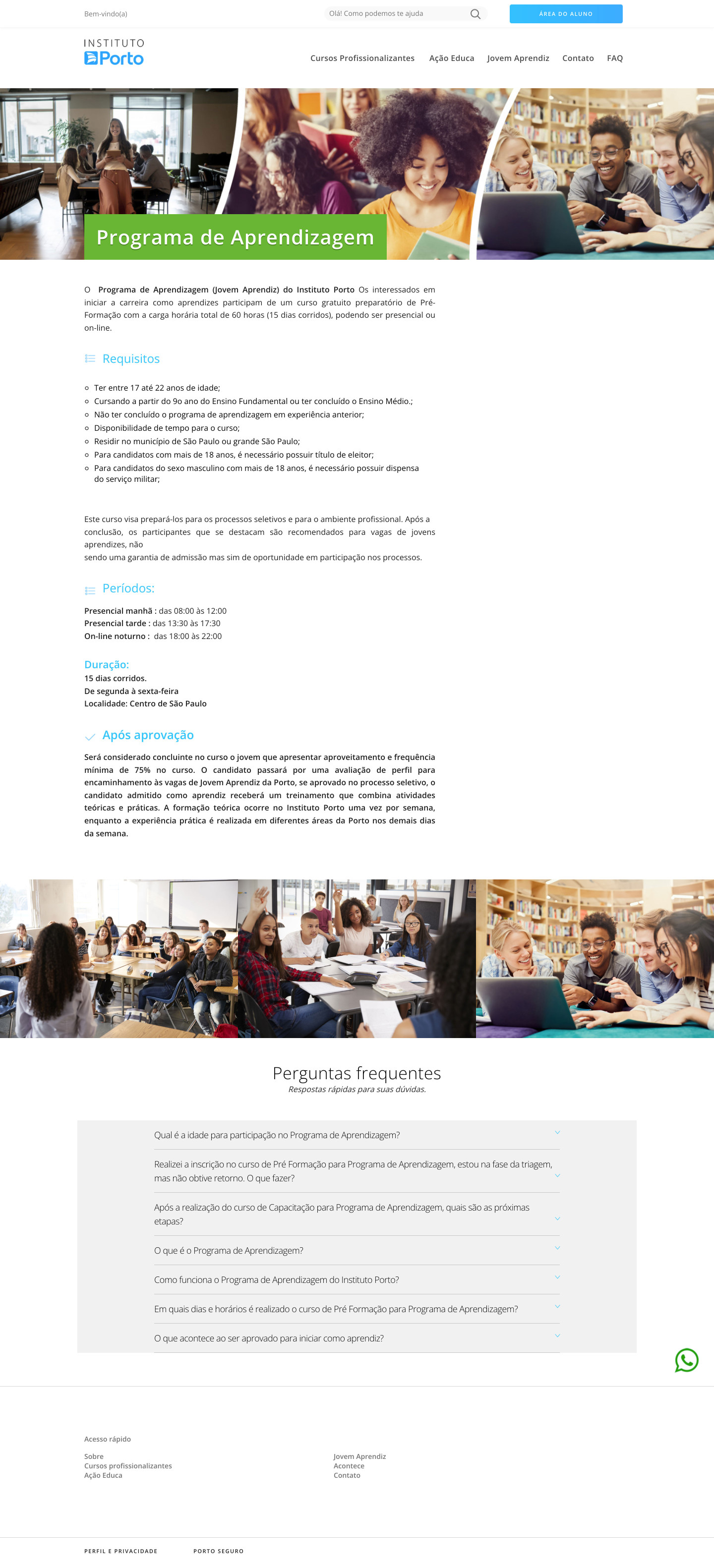 Conteúdo que orienta e converte inscrições